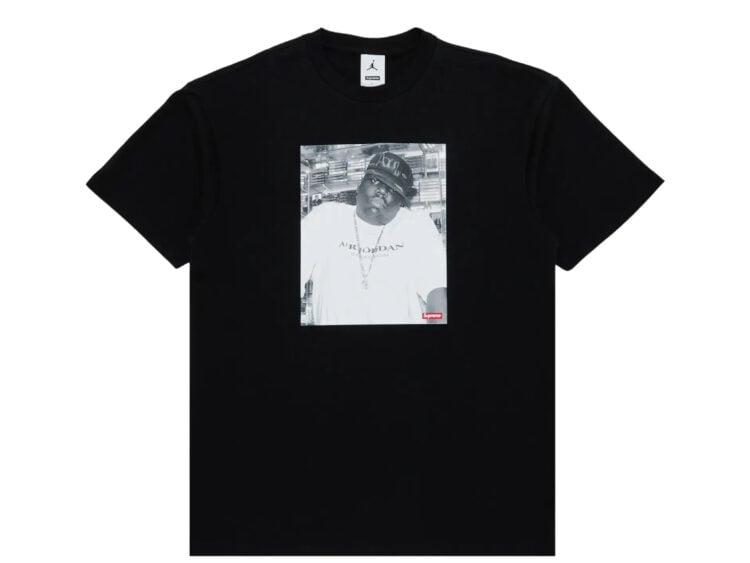 supreme jordan biggie s/s top black