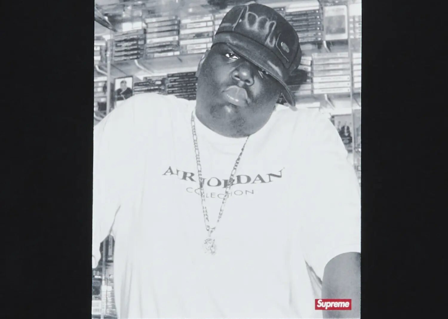 supreme jordan biggie s/s top black