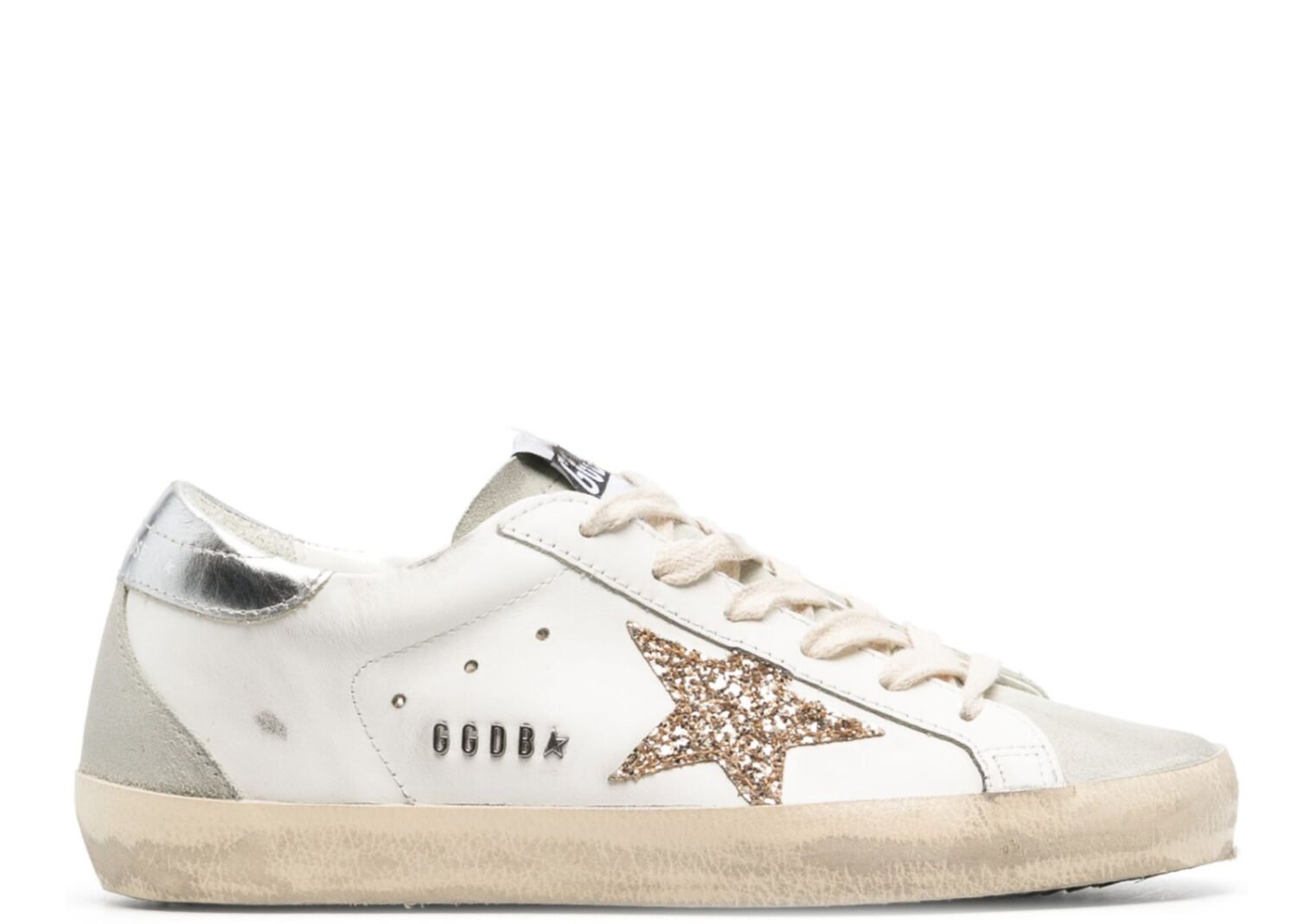 golden goose super star white ice gray gold glitter (w)