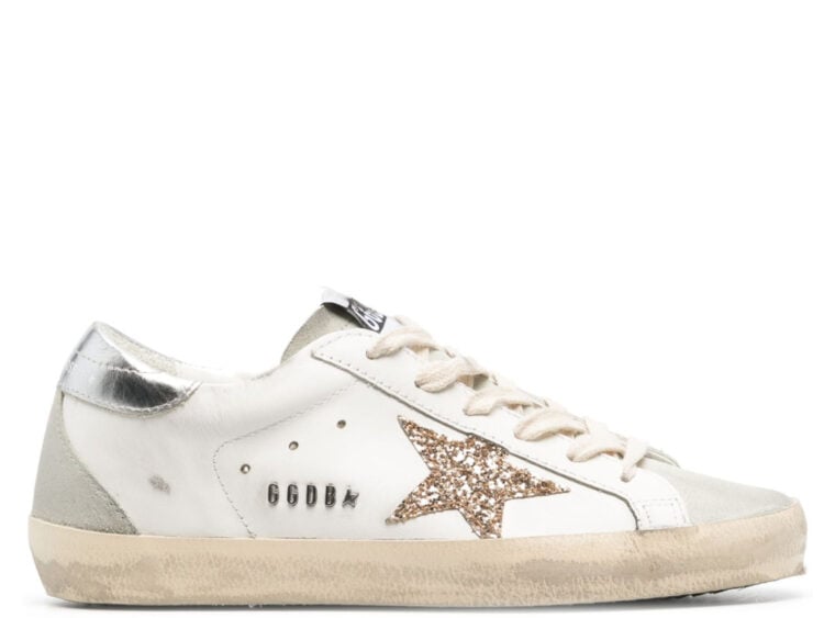 golden goose super star white ice gray gold glitter (w)