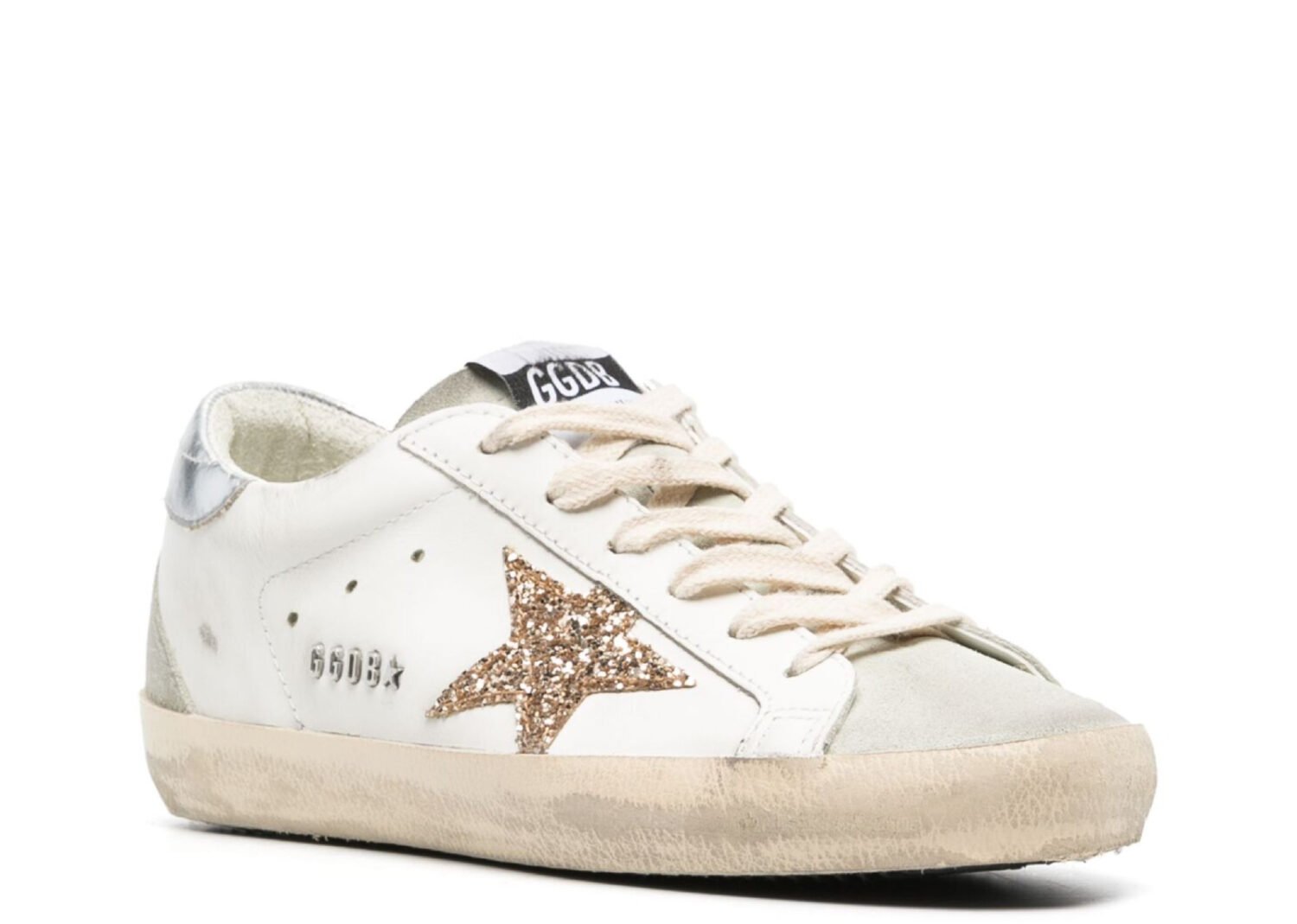 golden goose super star white ice gray gold glitter (w)