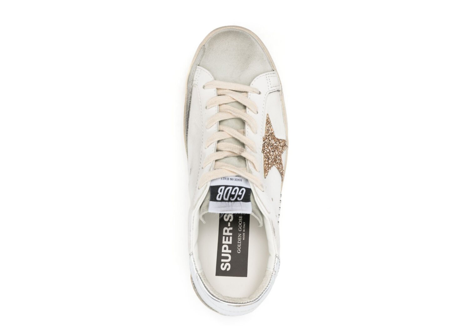 golden goose super star white ice gray gold glitter (w)