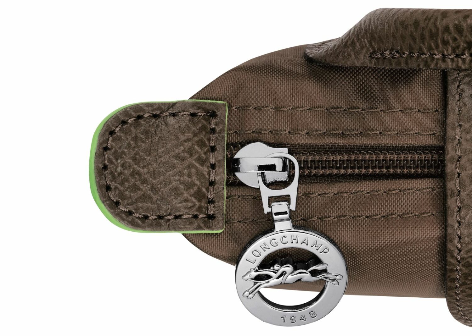 longchamp le pliage green pouch with handle terra