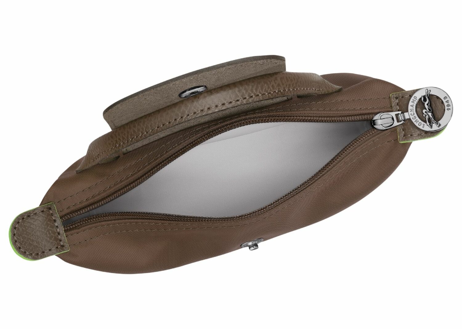 longchamp le pliage green pouch with handle terra
