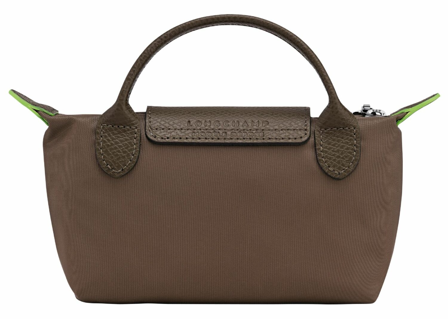 longchamp le pliage green pouch with handle terra