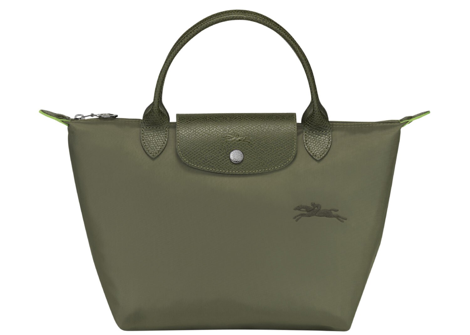 longchamp le pliage green small handbag forest