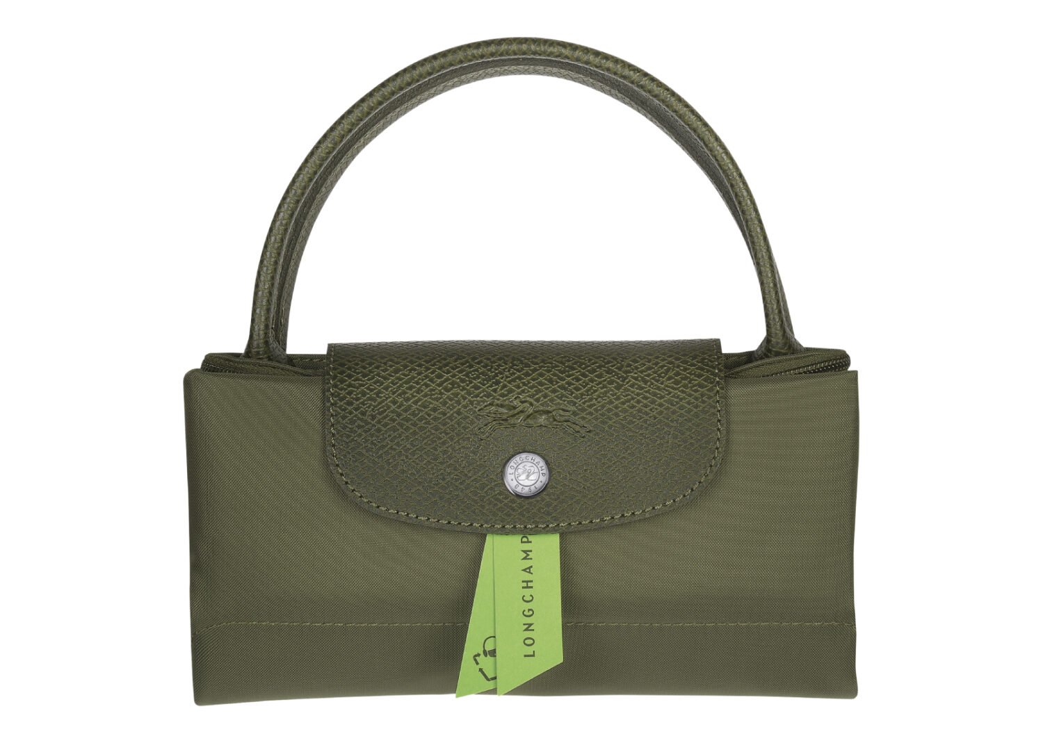 longchamp le pliage green small handbag forest