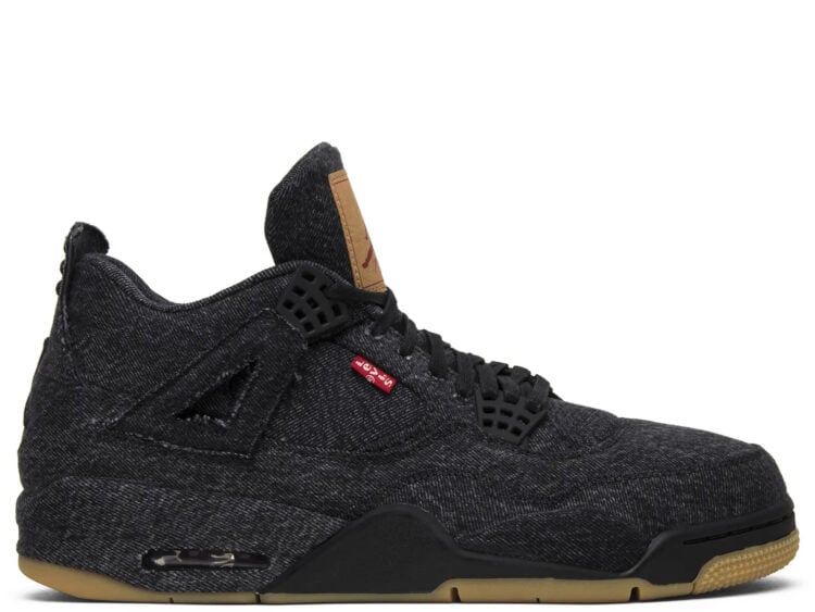 nike air jordan 4 retro levis black (levis tag)