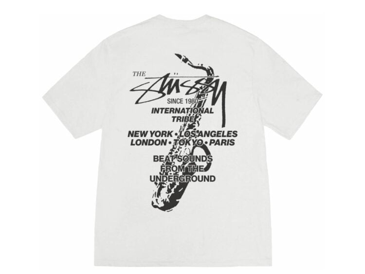 stussy beat sounds pigment dyed tee natural