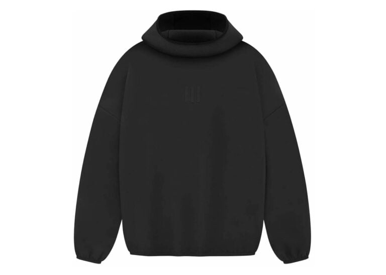 fear of god athletics suede fleece hoodie black