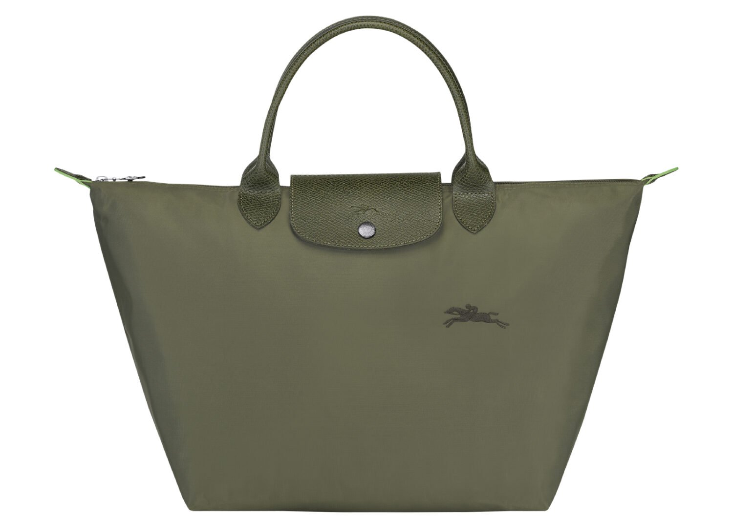 longchamp le pliage green medium handbag forest