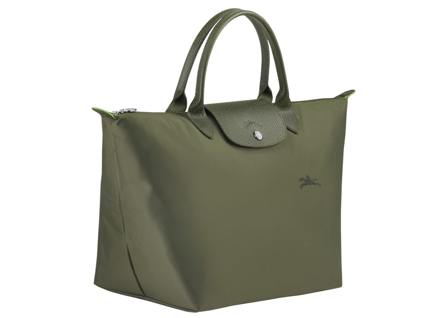 longchamp le pliage green medium handbag forest