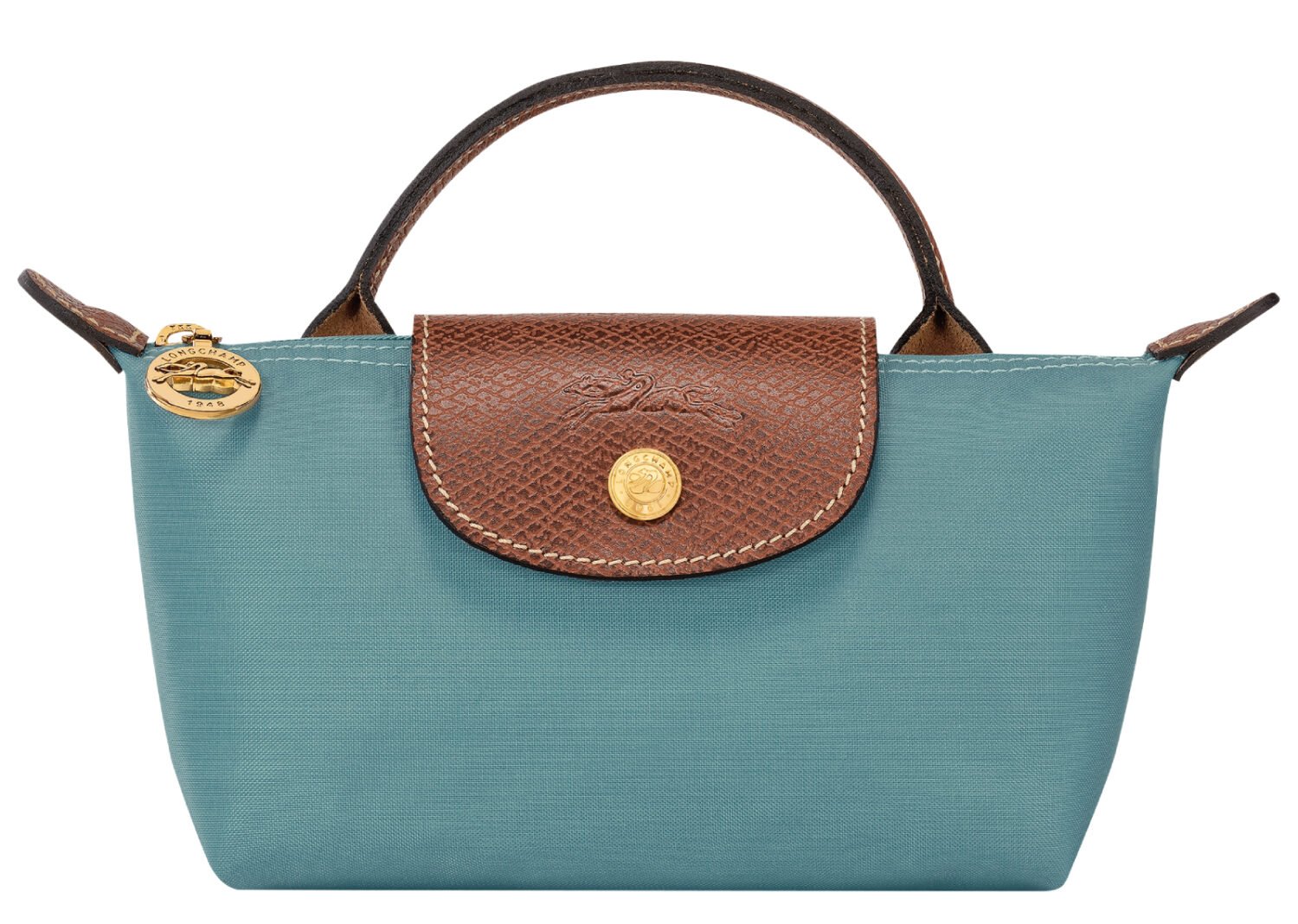 longchamp le pliage original pouch with handle eucalyptus