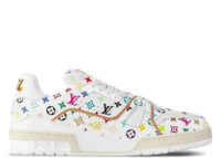 louis vuitton lv trainer takashi murakami white