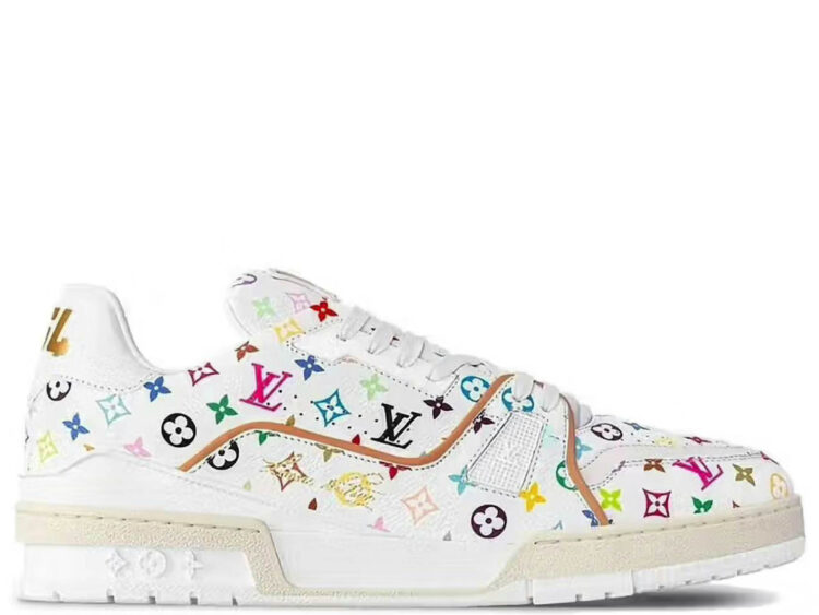 louis vuitton lv trainer takashi murakami white