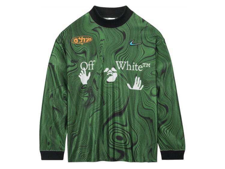 nike x off white allover print jersey kelly green