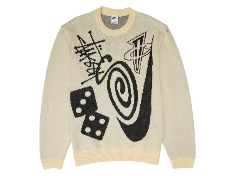 nike x stussy knit sweater natural