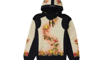 Supreme Jean Paul Gaultier Floral Print Hooded Sweatshirt Black