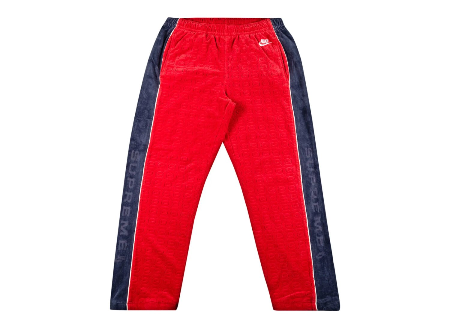 supreme nike velour track pant red