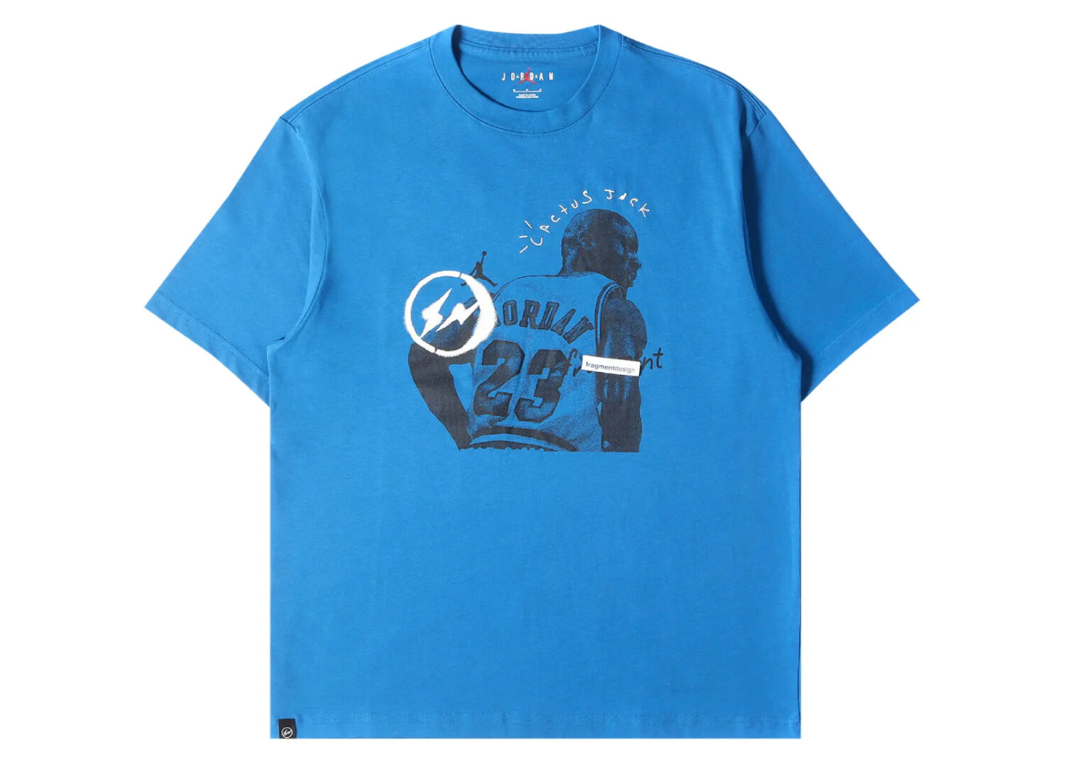 travis scott x jordan x fragment t shirt blue