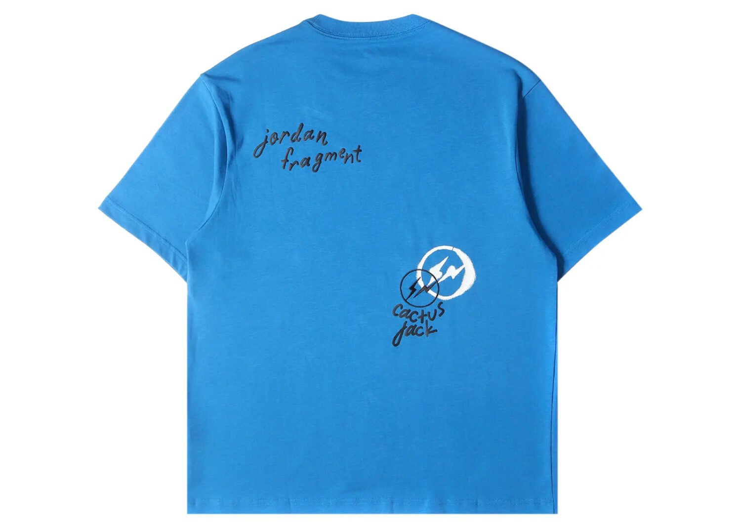 travis scott x jordan x fragment t shirt blue