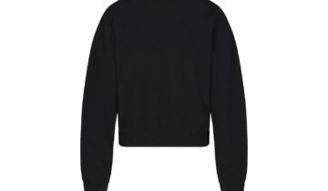 Skims Cotton Fleece Classic Crewneck Onyx