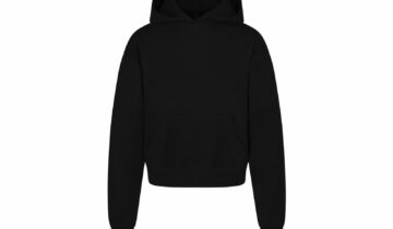 Skims Cotton Fleece Classic Hoodie Onyx