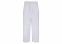 skims cotton fleece classic straight leg pant light heather grey