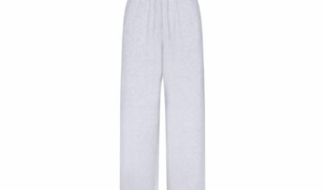 Skims Cotton Fleece Classic Straight Leg Pant Light Heather Grey
