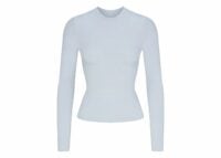skims cotton jersey long sleeve t shirt zen blue