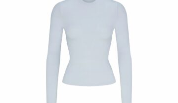 Skims Cotton Jersey Long Sleeve T-Shirt Zen Blue