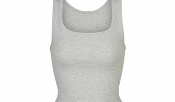 Skims Cotton Rib Tank Light Heather Grey