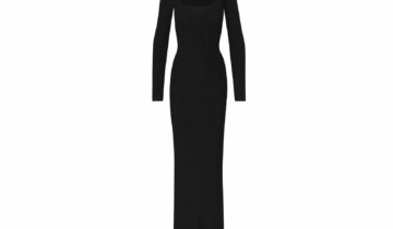 Skims Soft Lounge Long Sleeve Dress Onyx