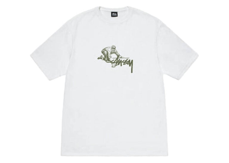stussy worker tee white