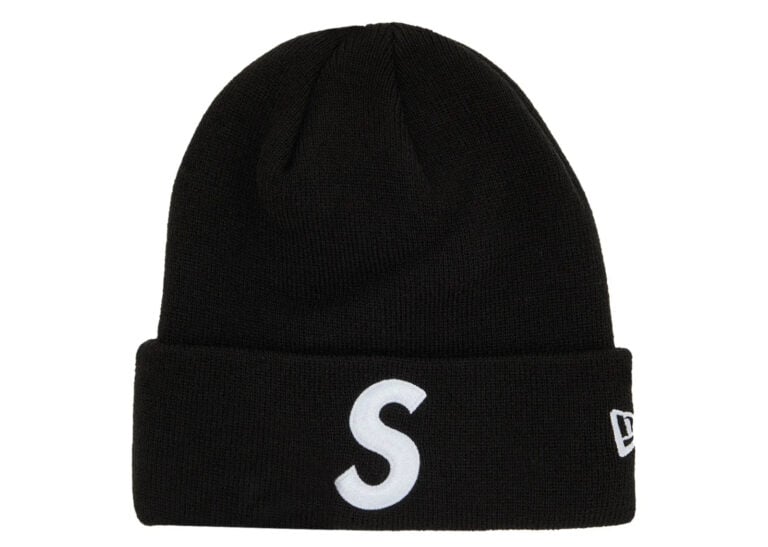 supreme new era s logo beanie (fw24) black