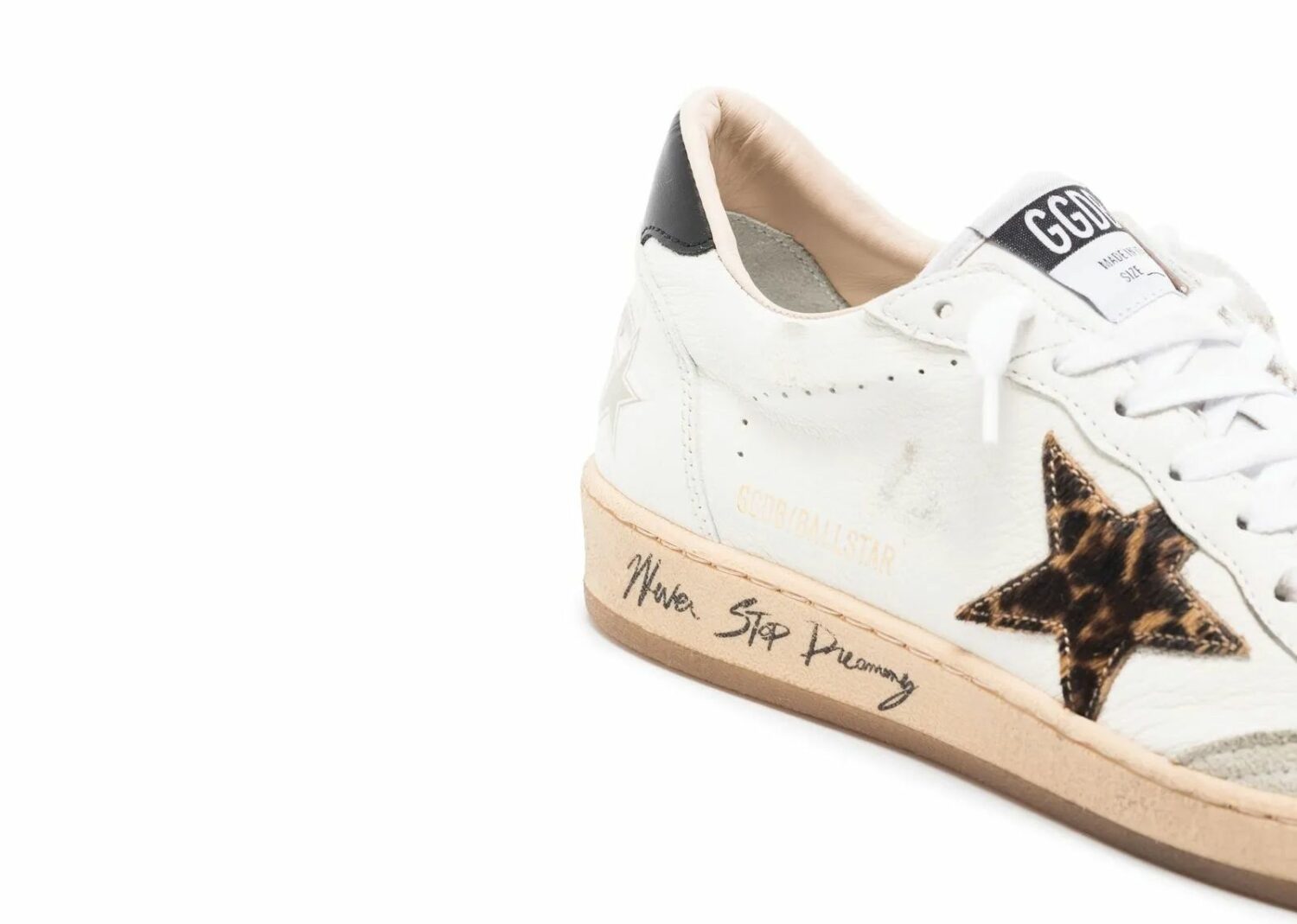 golden goose ball star leopard print pony skin star black heel (w)