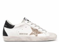 Golden Goose Super-Star Gold Glitter Star Black Glitter Heel (W)