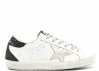 Golden Goose Super-Star Gold Star Black Glitter Heel (W)