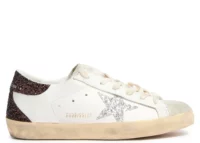 Golden Goose Super-Star Silver Star Brown Glitter Heel (W)