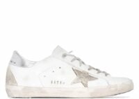 Golden Goose Super-Star White Ice Silver with Metal Stud Lettering (W)