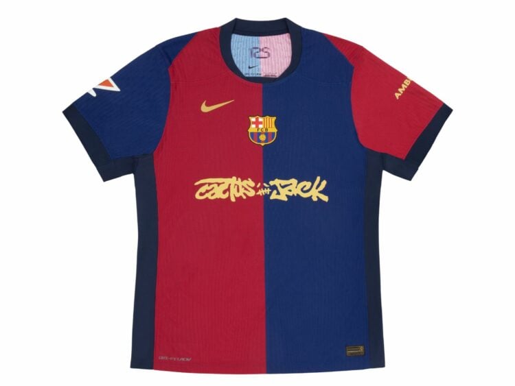 fc barcelona x travis scott limited edition 2024/25 jersey blue / scarlet