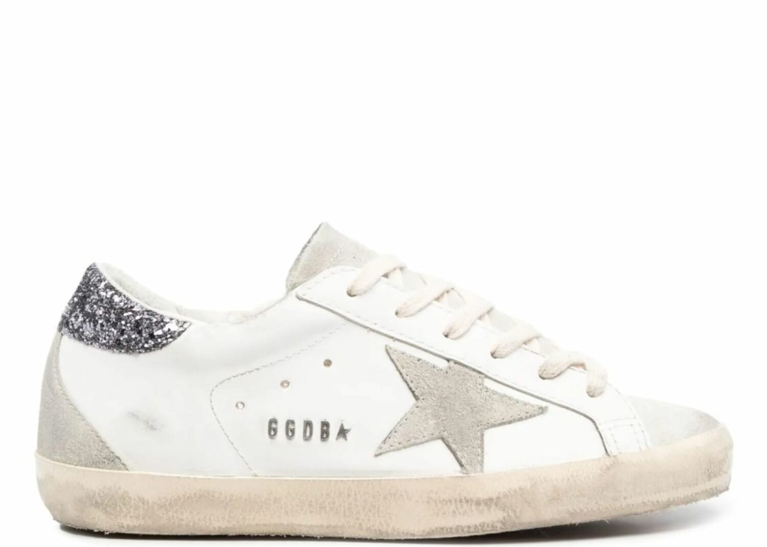 golden goose super star white dark grey glitter (w)