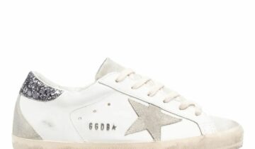 Golden Goose Super-Star White Dark Grey Glitter (W)
