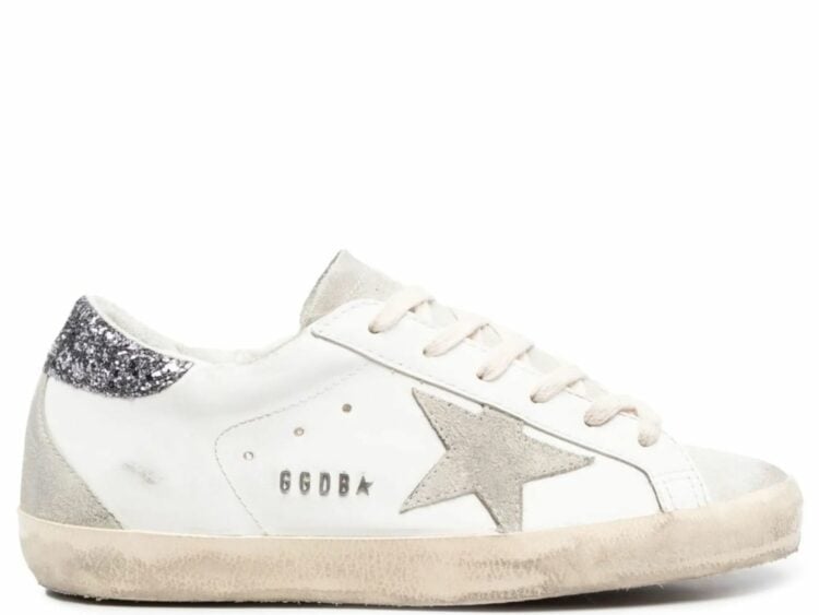 golden goose super star white dark grey glitter (w)