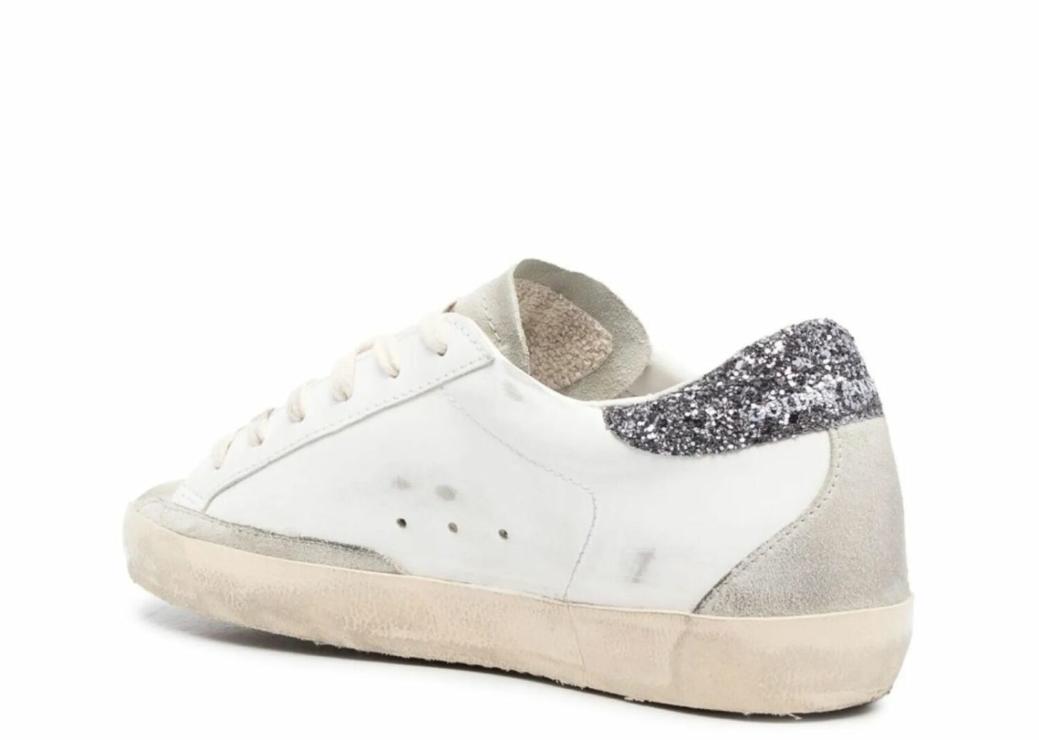 golden goose super star white dark grey glitter (w)