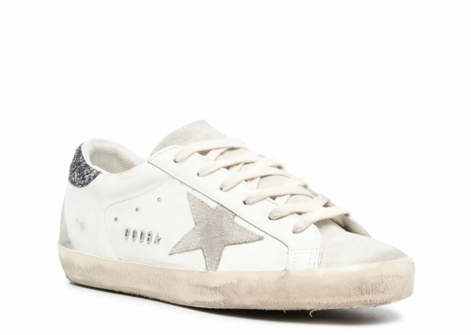 golden goose super star white dark grey glitter (w)