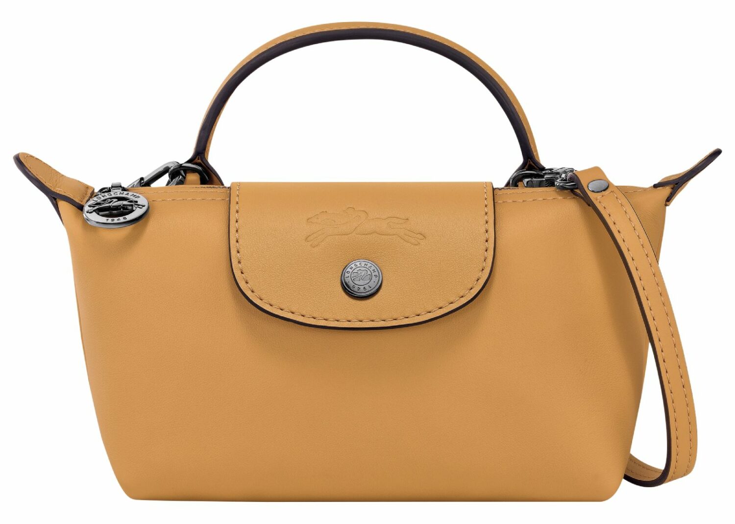 longchamp le pliage xtra xs pouch leather honey