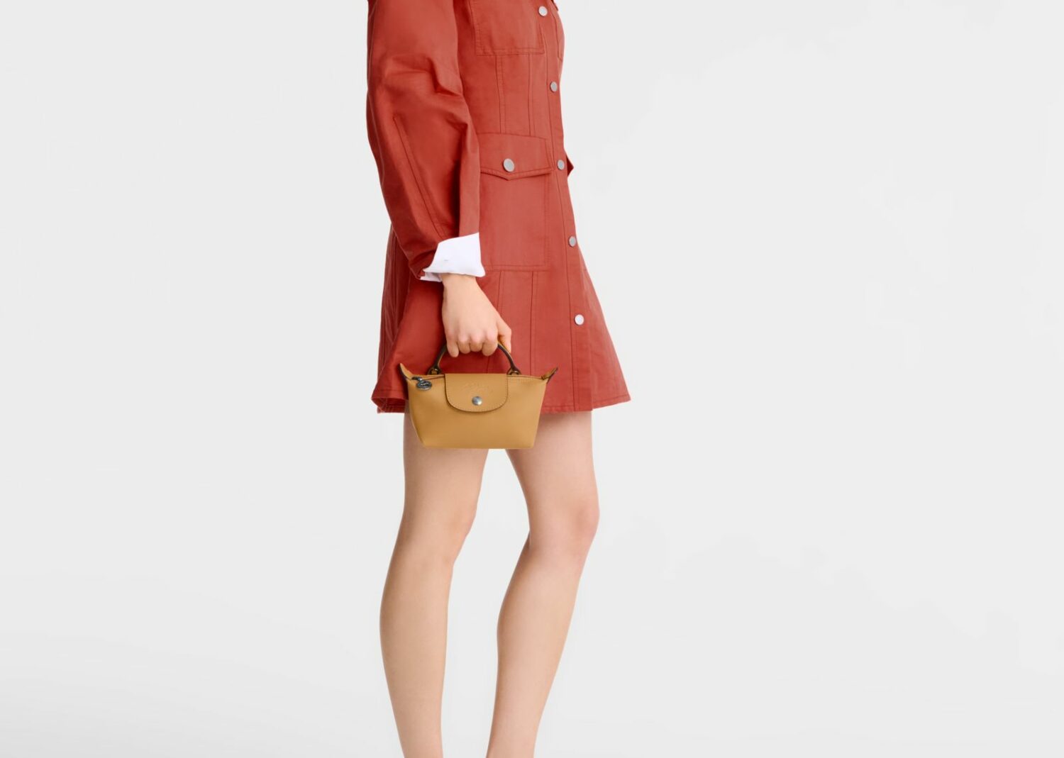 longchamp le pliage xtra xs pouch leather honey