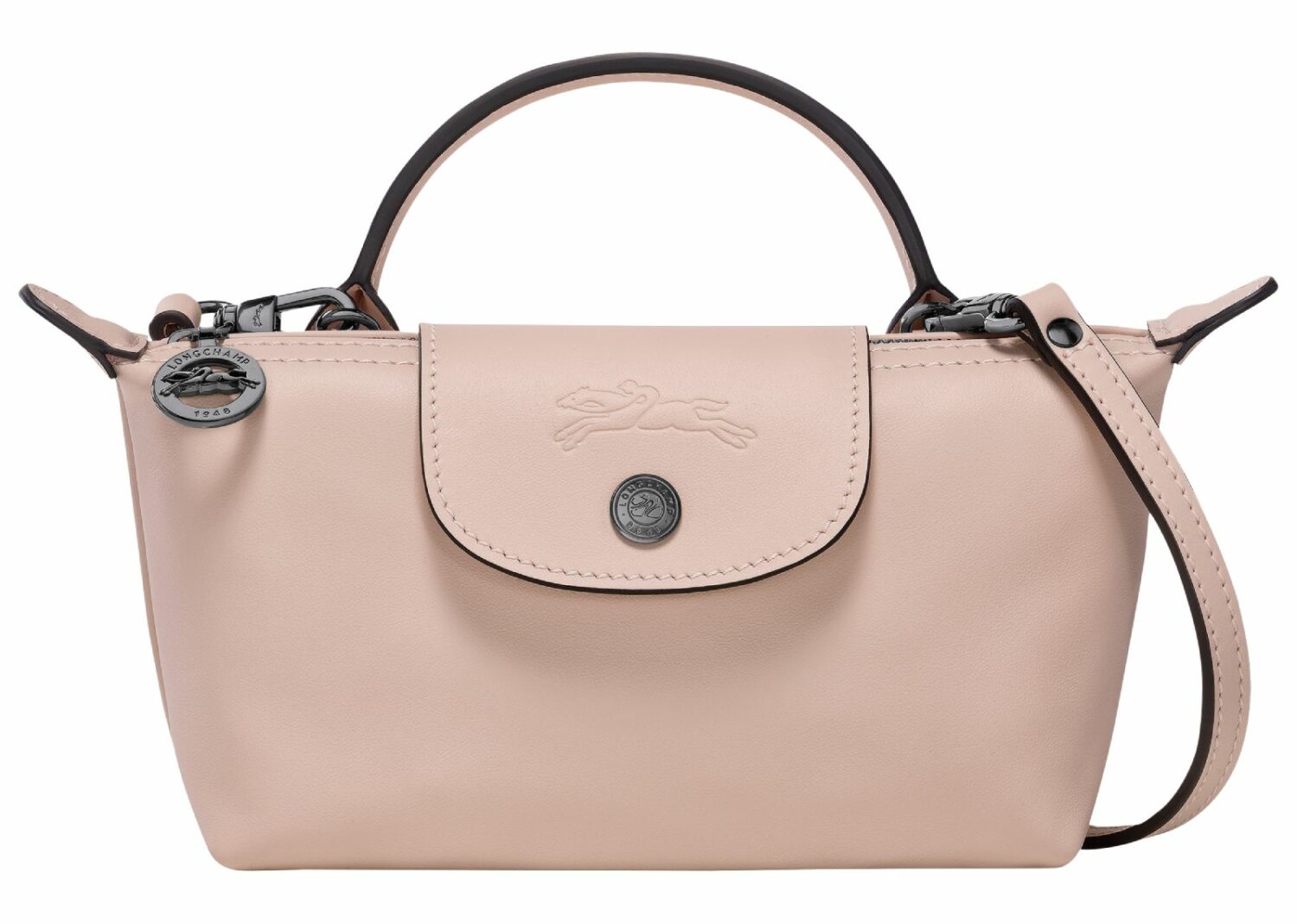 longchamp le pliage xtra xs pouch leather nude