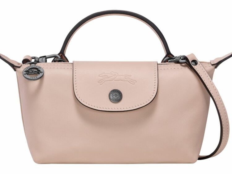 longchamp le pliage xtra xs pouch leather nude